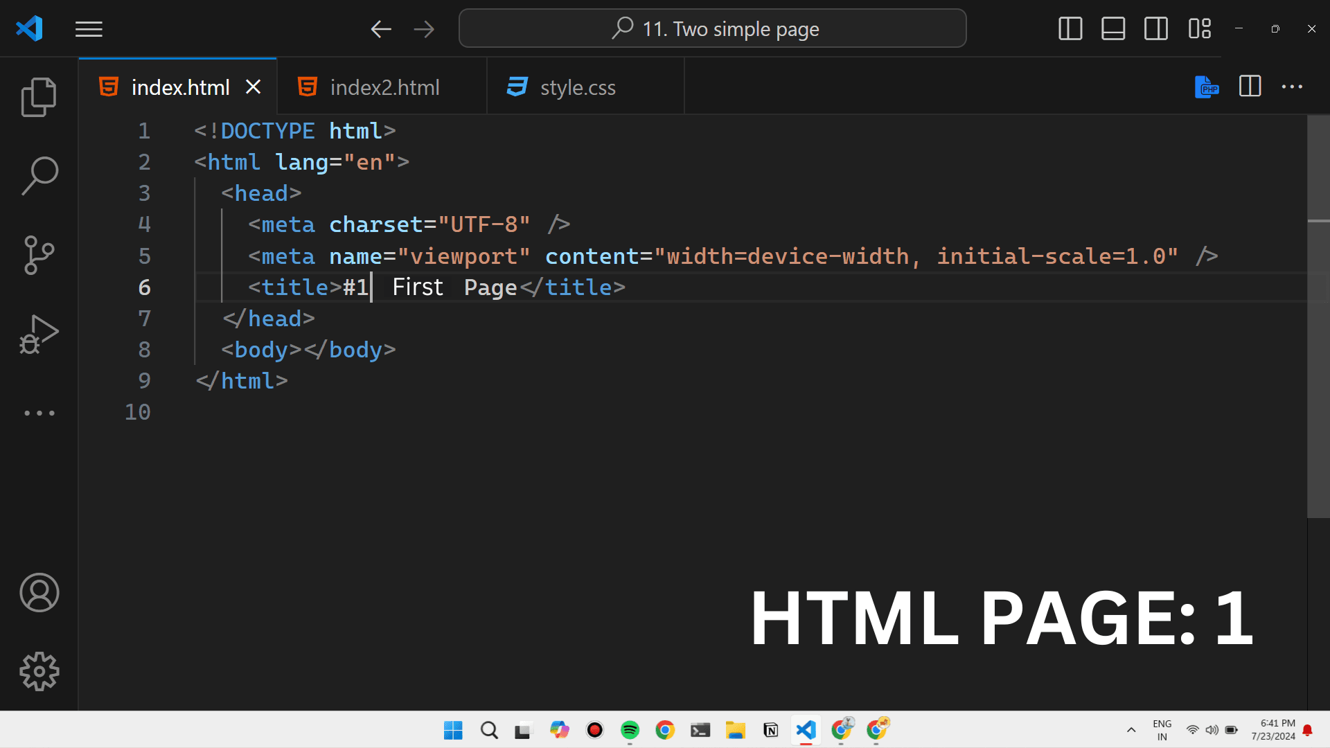 First HTML Page