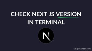 How to Check Next js version in Terminal